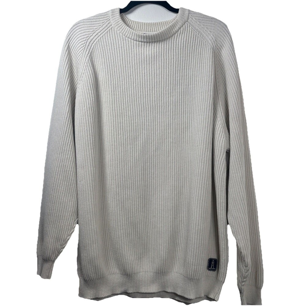 VTG 90s Rockport sweater Men's/ Unisex cream Ribbed knit 84% Cotton 16% Nylon XL